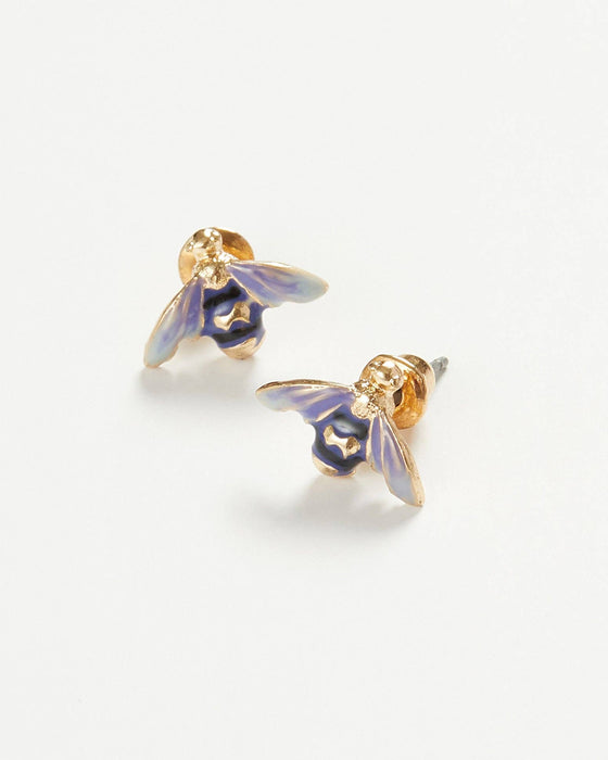 Earrings, Enamel Bee