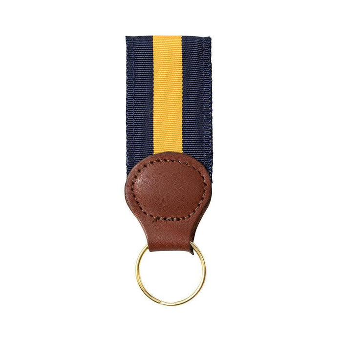 Navy & Maize Yellow Grosgrain Ribbon Key Fob