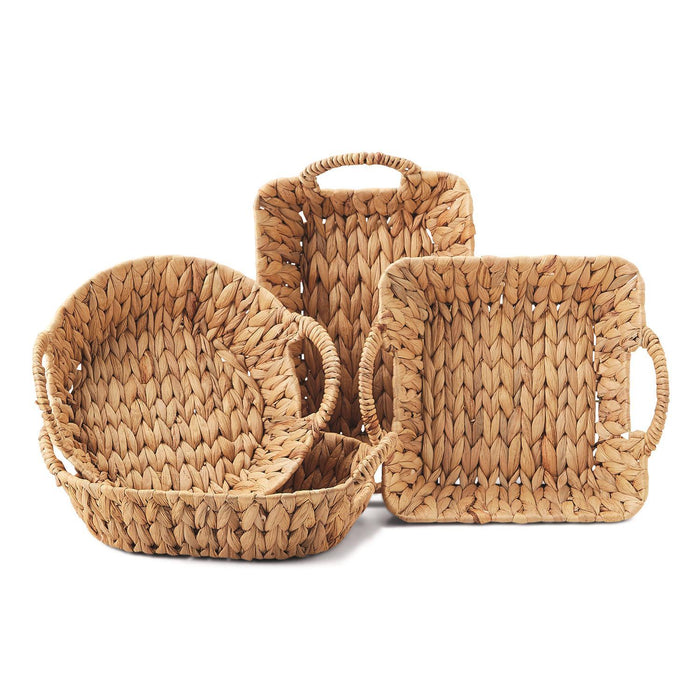 Hand-Crafted Handled Water Hyacinth Baskets