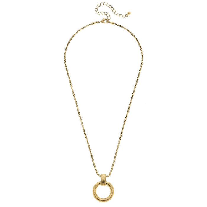 Paige O-Ring Necklace in Worn Gold
