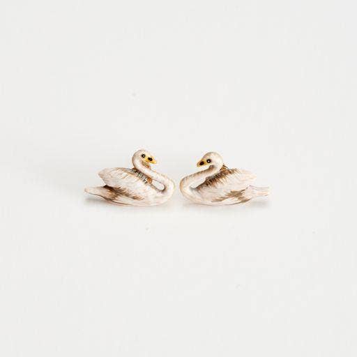 Enamel Swan Stud Earrings: Matchbox