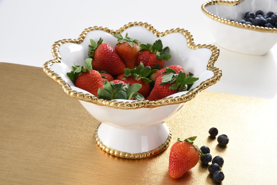 Pampa Bay Footed Bowl, White