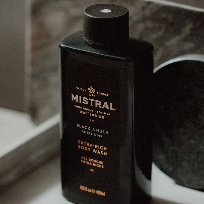 Men's Body Wash, Black Amber