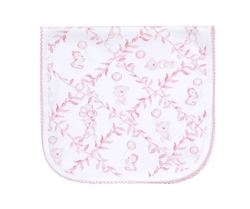 Burp Cloth, Pink Bears Trellace