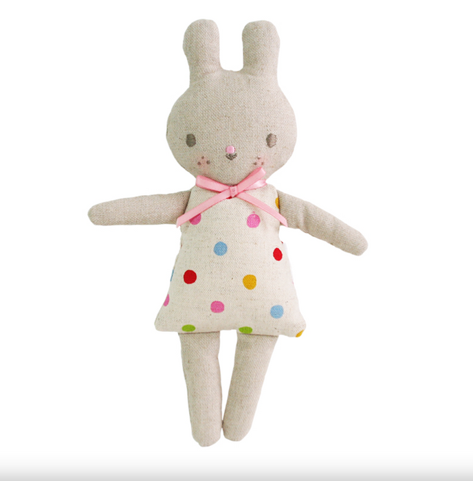 Linen Bonnie Bunny Rattle, Confetti Spot