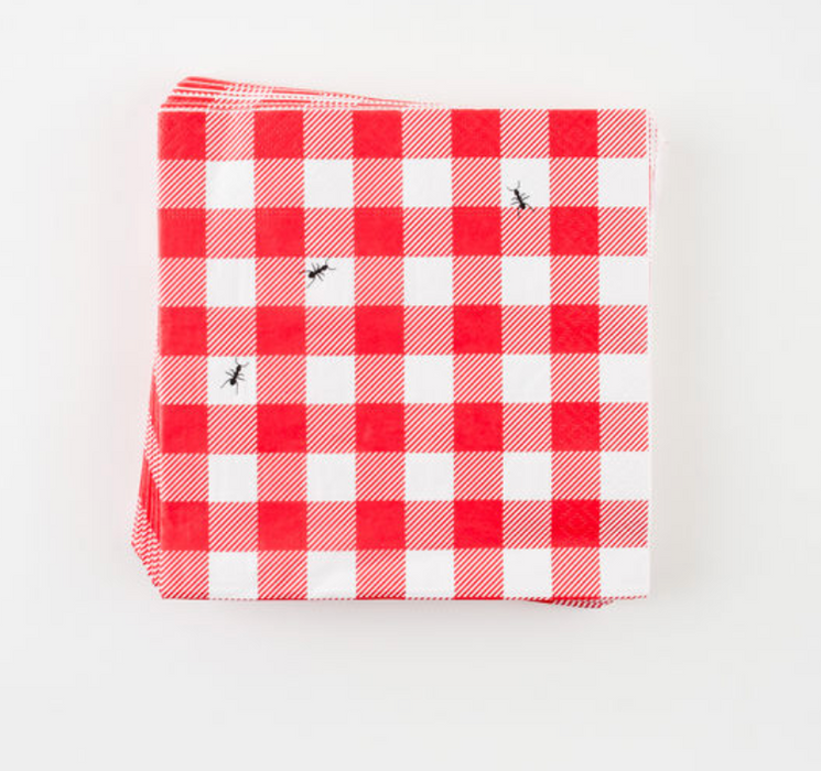 Red Gingham Paper Napkins