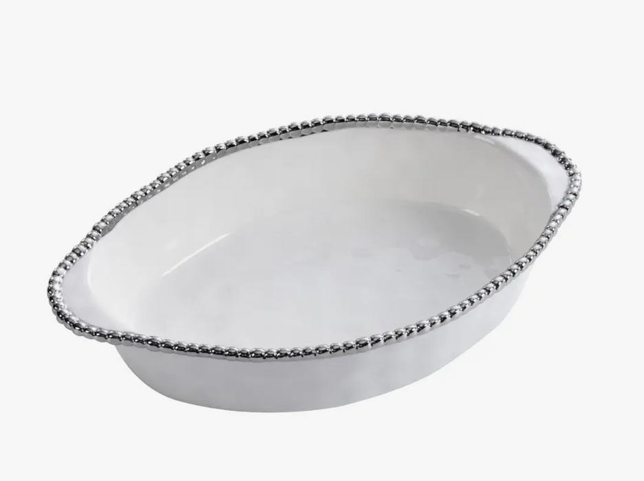 Pampa Bay Oval Baking Dish, Silver Trim