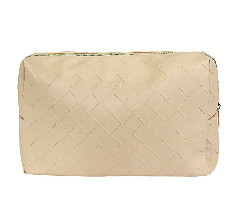 Large Beauty Bag, Sand Woven
