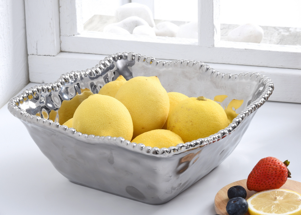 Pampa Bay Medium SQ Salad Bowl, Silver
