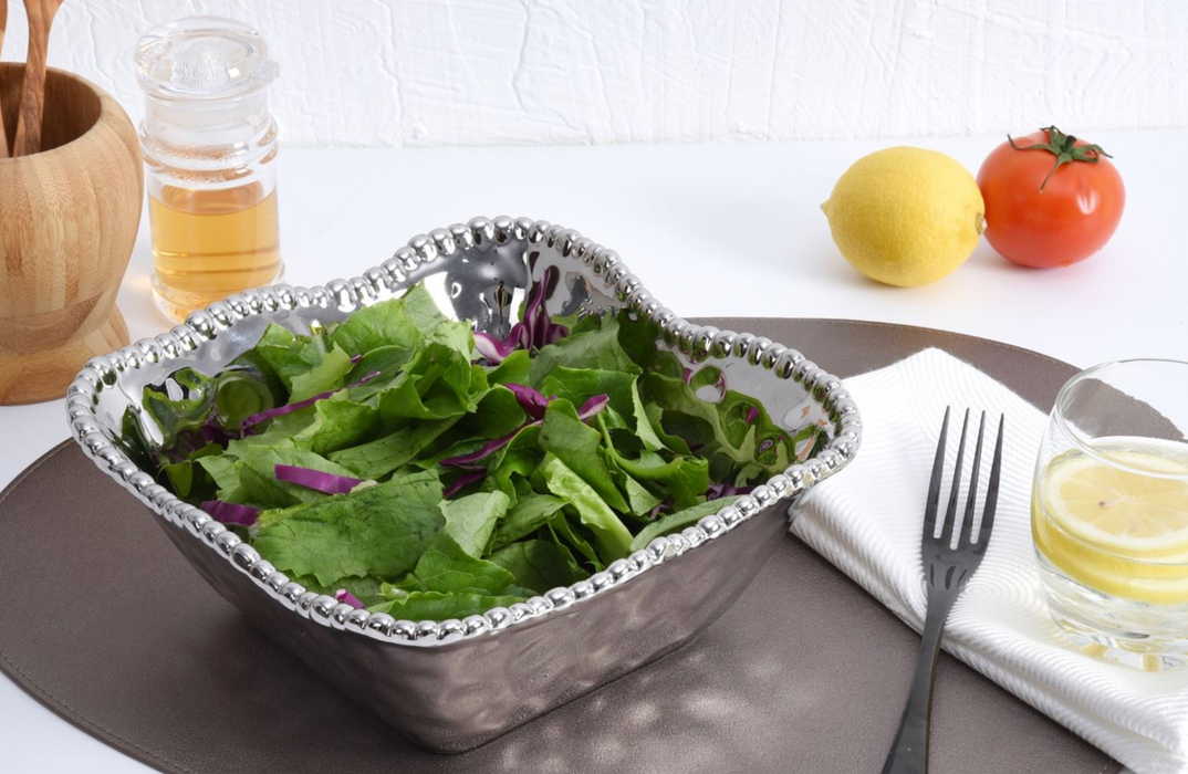 Pampa Bay Medium SQ Salad Bowl, Silver