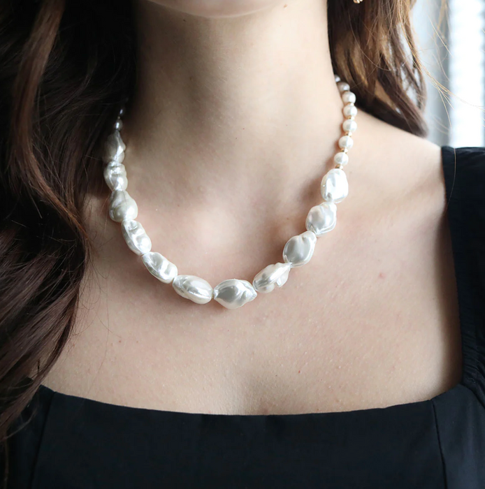Necklace, Baroque Pearl & Seed Bead