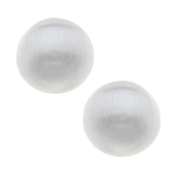 Earrings, Hailey Stud, Satin Silver