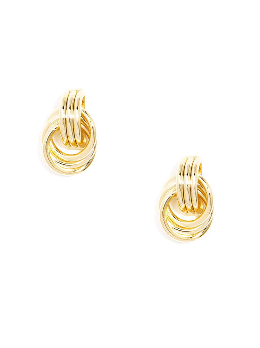 Linked Loops Stud Earring: Gold