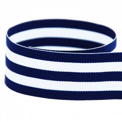 WH Striped Grosgrain Ribbon Spool | Navy Blue