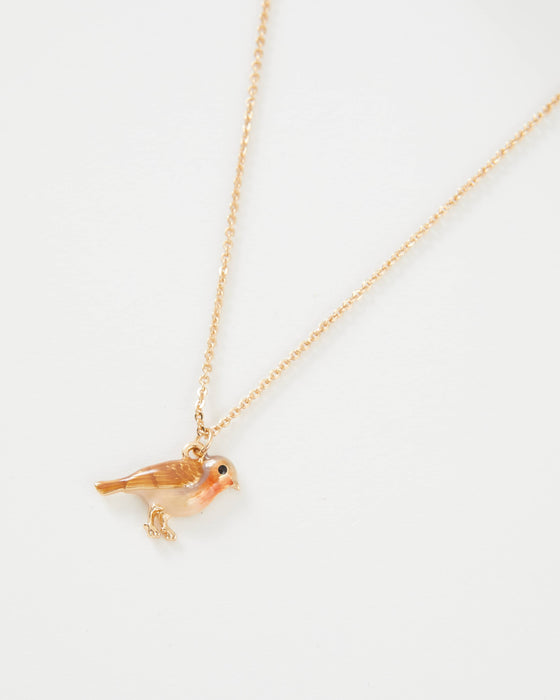 Necklace, Enamel Robin