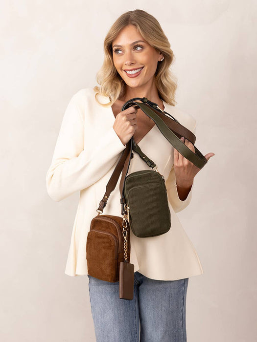 Parker Corduroy 3 Compartment Crossbody