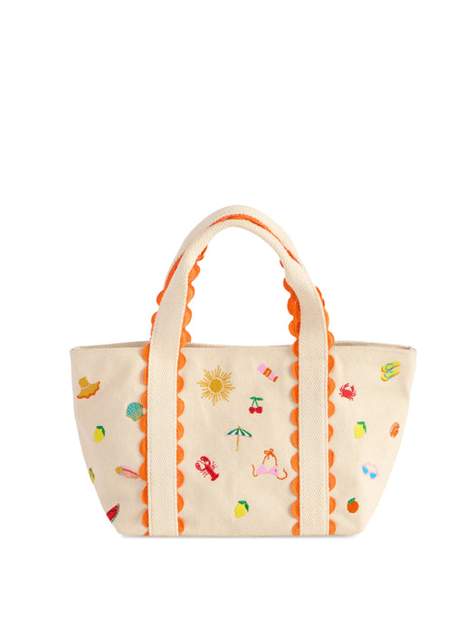Mini Tote, Summer Icons, Natural