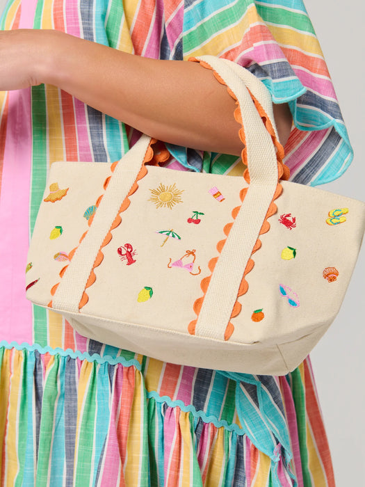 Mini Tote, Summer Icons, Natural