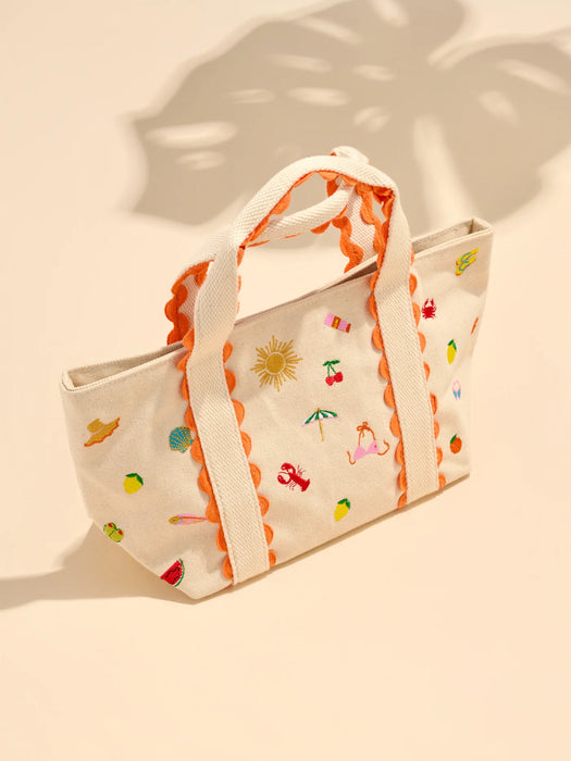 Mini Tote, Summer Icons, Natural