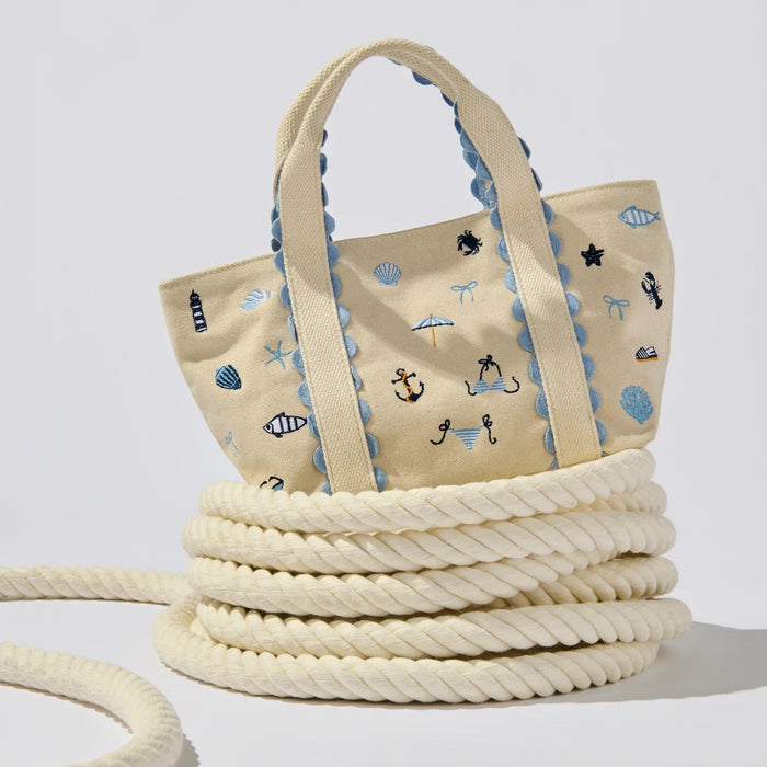 Mini Tote, Coastal Icons, Natural