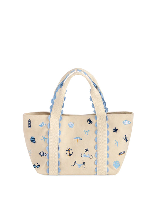 Mini Tote, Coastal Icons, Natural