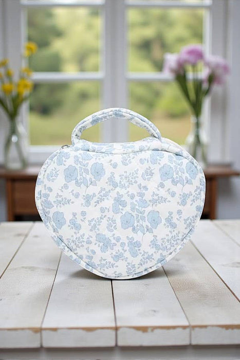 Gianna Heart Shaped Bags, Light Blue Orchids