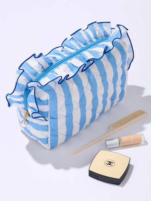 Fancy Large Zip Pouch, Blue