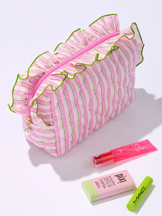 Fancy Large Zip Pouch, Pink