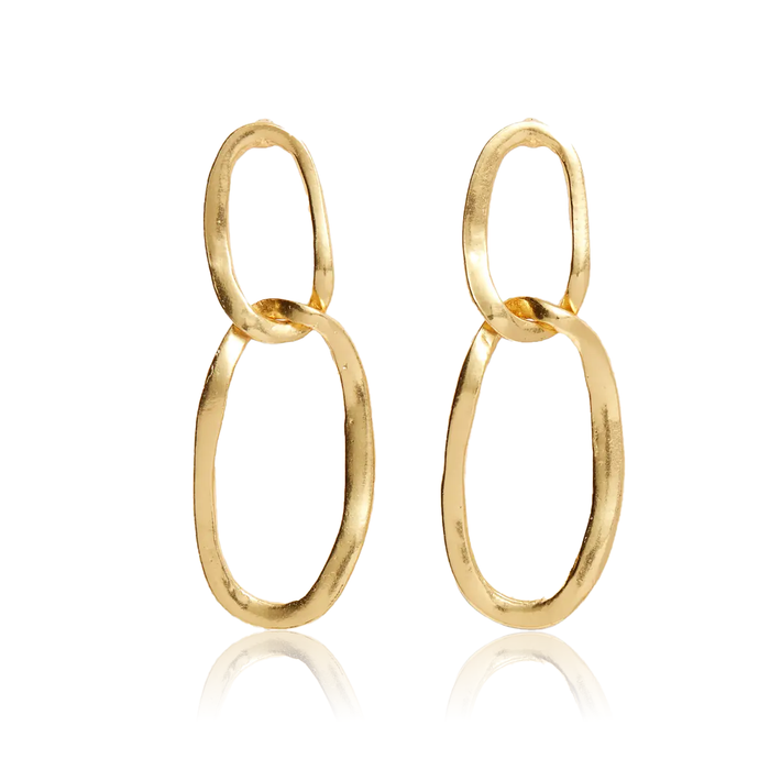 Earrings, Elongated Link Drop