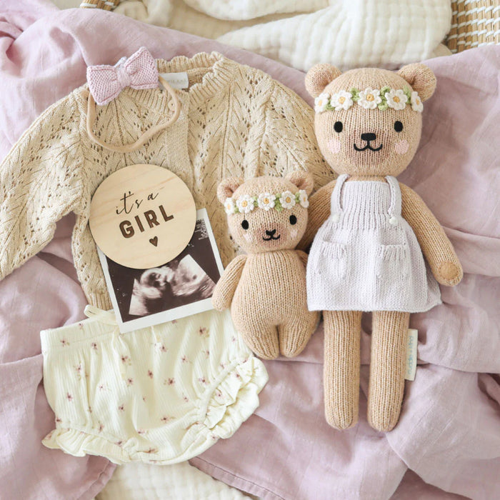 Cuddle + Kind Baby Honey Bear, Ivory Floral