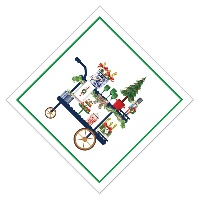 Paper Cocktail Napkin, Christmas Bar Cart