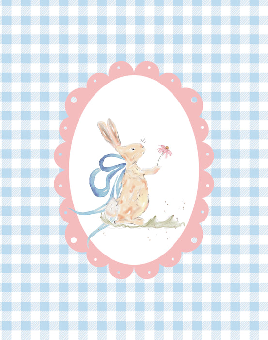 Art Print, Bunny with Flower