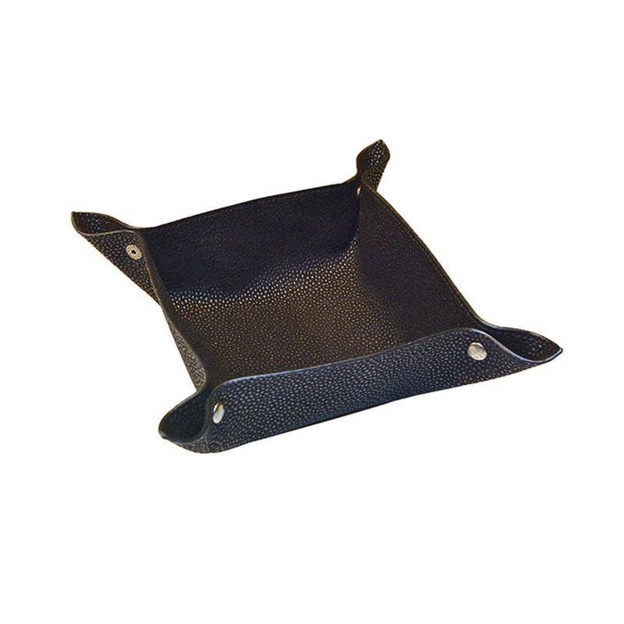 Valet Tray, Black Faux Suede