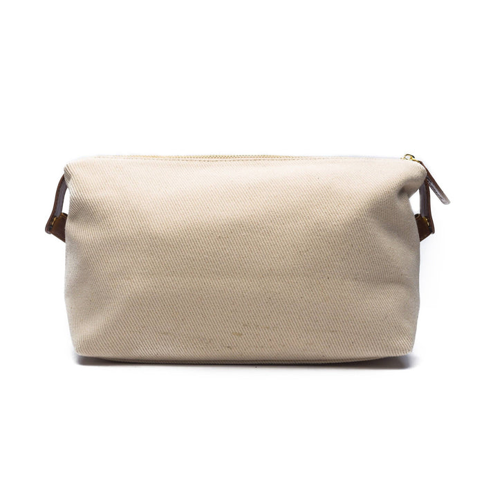 Toiletry Bag, Natural with Black & White Stripe