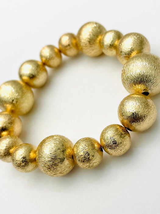 Bracelet, Mixed Big Ball Bracelet, Gold
