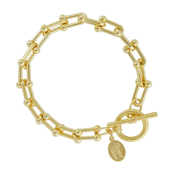 Bracelet, Gold Jackie Chain with Toggle