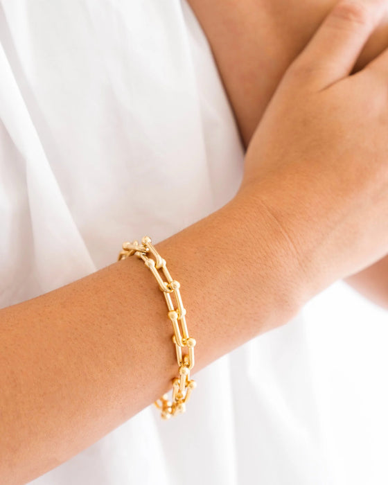 Bracelet, Gold Jackie Chain with Toggle