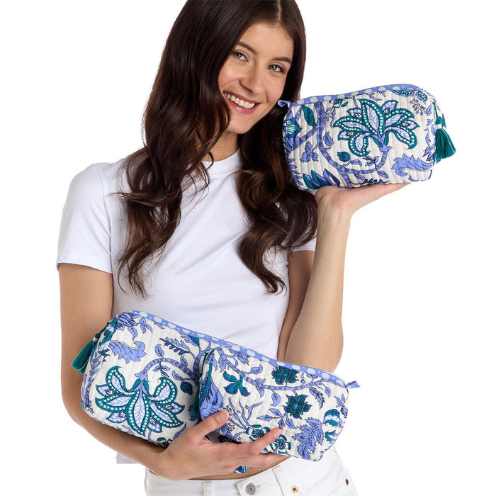 Cotton Blue & White Pouches, 3 Sizes