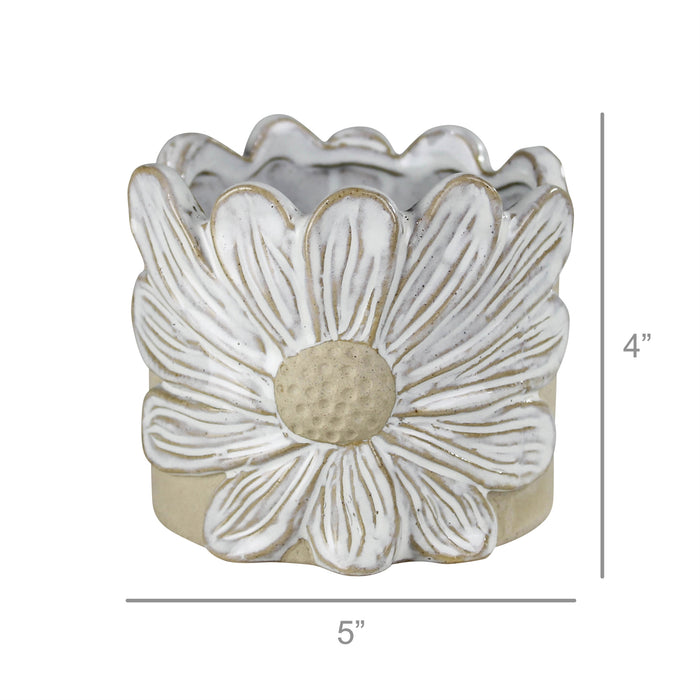 Daisy Ceramic Cachepot