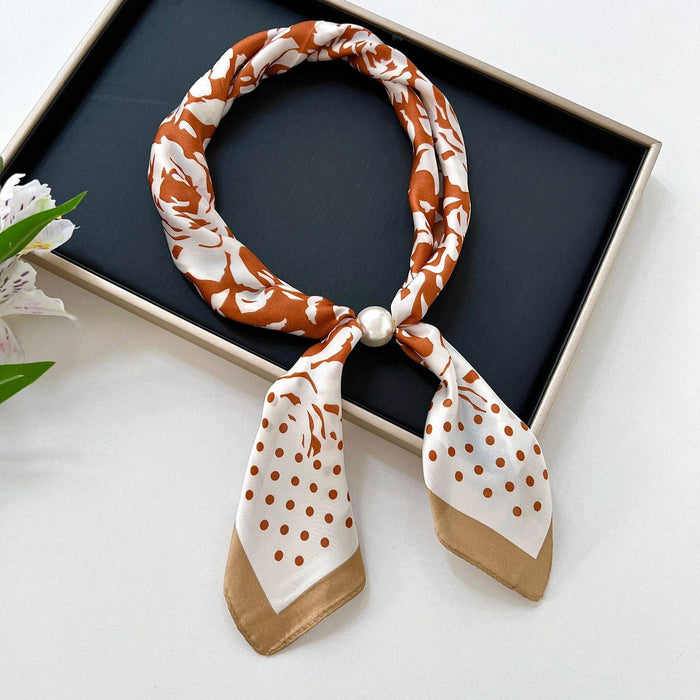 Magnetic Pearl Neck Scarf, Orange