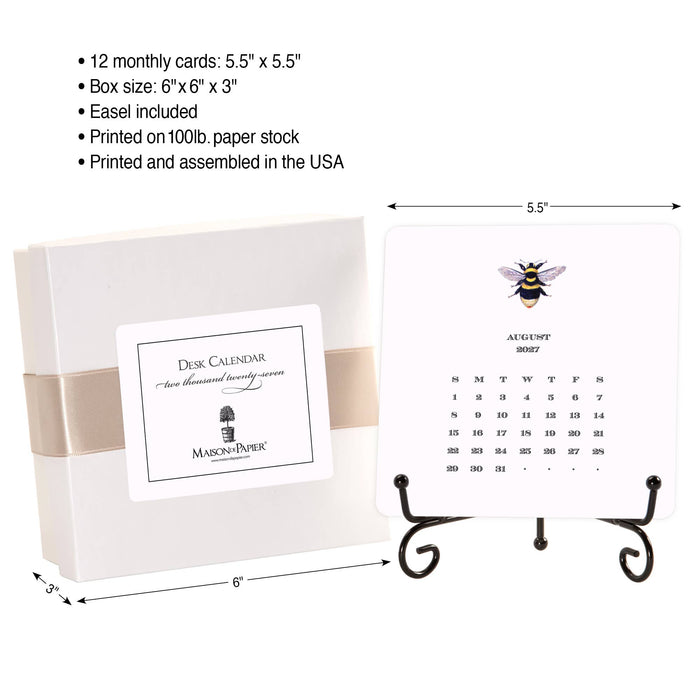 2027 Desk Calendar with Easel