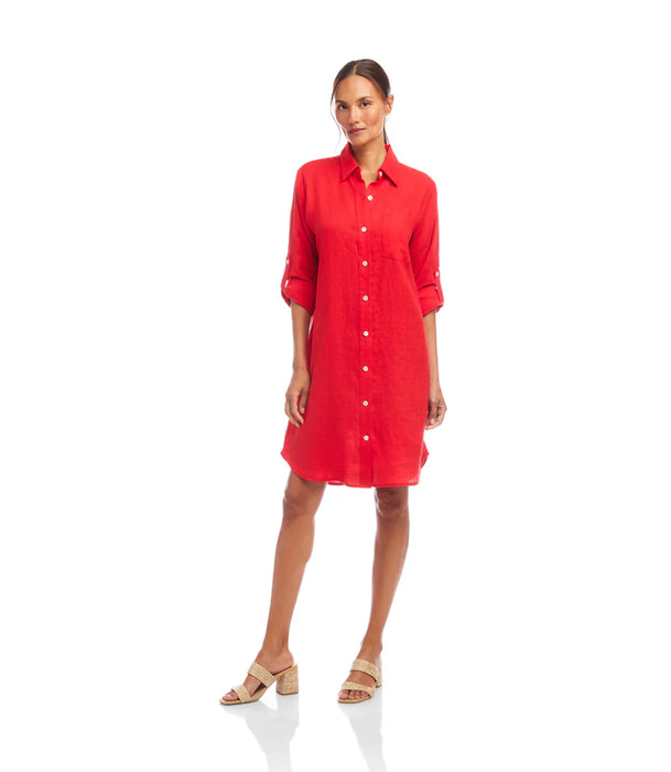 Karen Kane Linen Shirtdress, Cherry