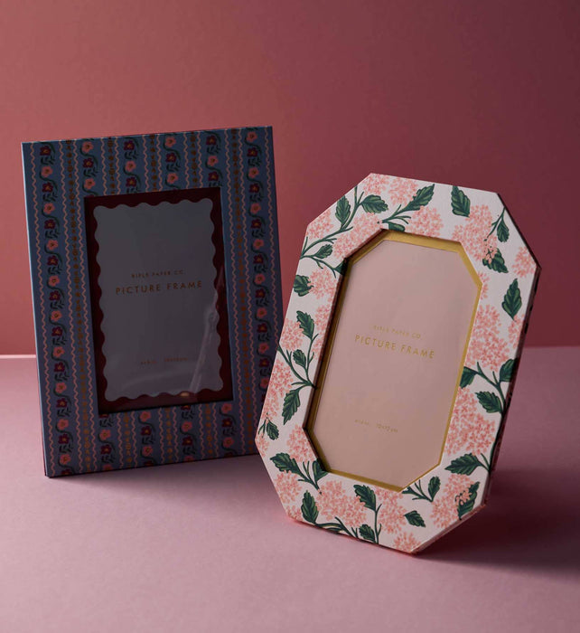 Pink Hydrangea Paper Wrapped Picture Frame