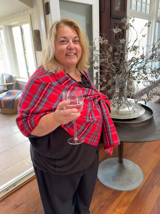 Tartan Plaid Keyhole Wrap, One Size