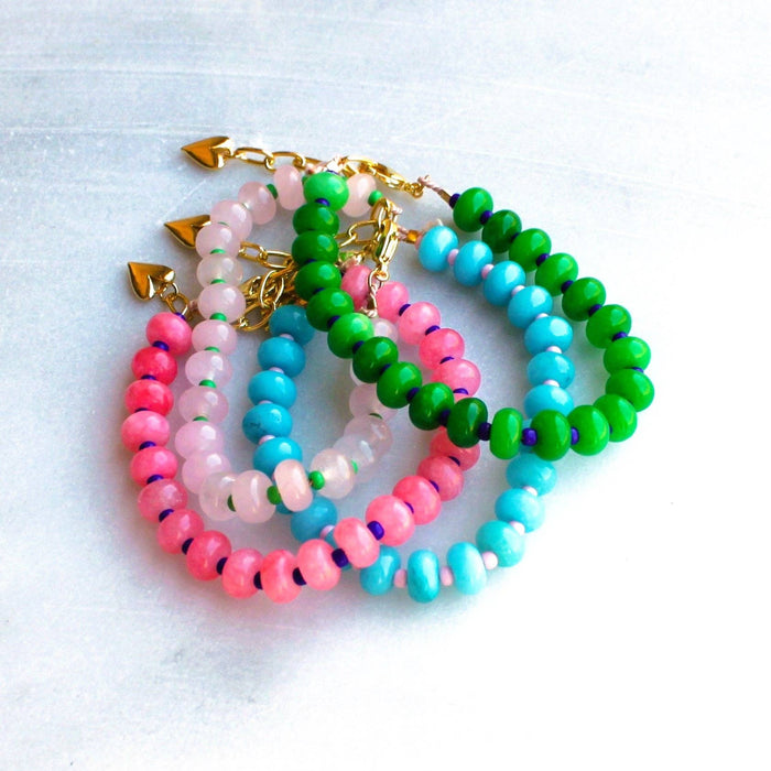 Bracelet, Candy Stone Beaded, Two Colors