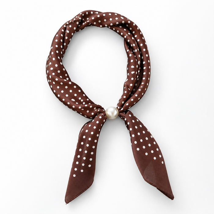 Magnetic Pearl Neck Scarf, Coffee