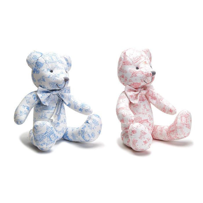 Toile Teddy Bear, Pink or Blue