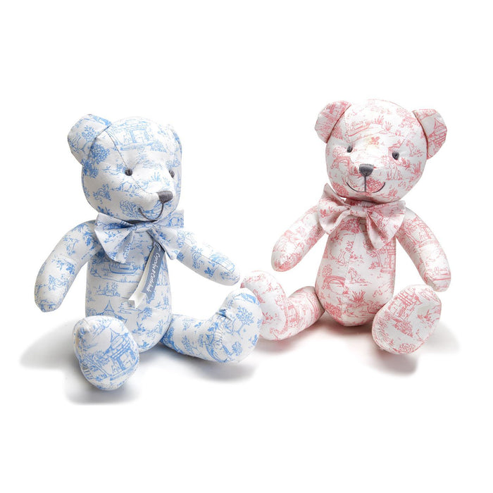 Toile Teddy Bear, Pink or Blue