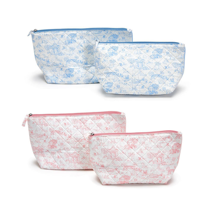 Toile Pouch Set, Pink or Blue