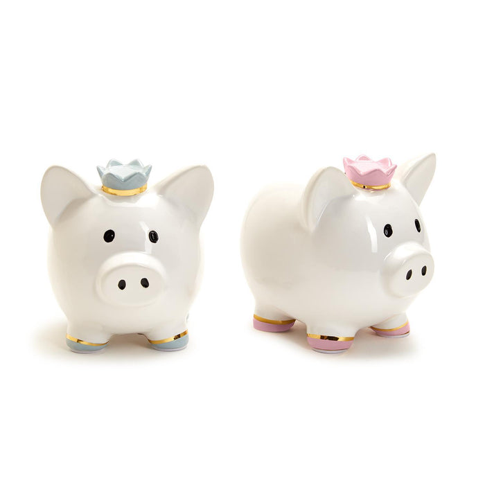Piggy Bank, Pink or Blue Crown